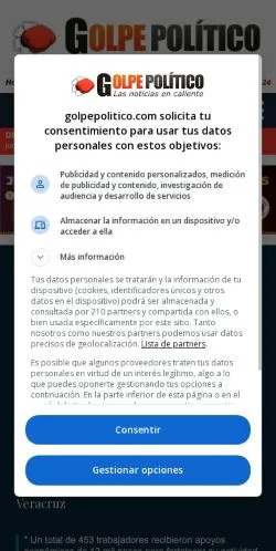 스폰서 기사용 스페인 매체 Golpe Político 사이트 미리보기