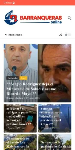 Podgląd witryny BARRANQUERAS ONLINE, medium z kraju Argentyna do artykułów sponsorowanych