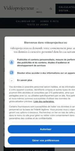 Anteprima del sito Vidéoprojecteur, media di Francia per articoli sponsorizzati