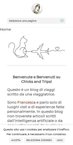 Anteprima del sito Chicks And Trips, media di Italia per articoli sponsorizzati