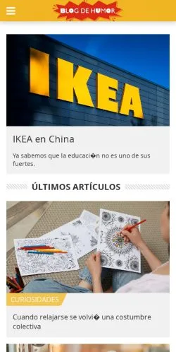 Anteprima del sito Blog De Humor, media di Spagna per articoli sponsorizzati