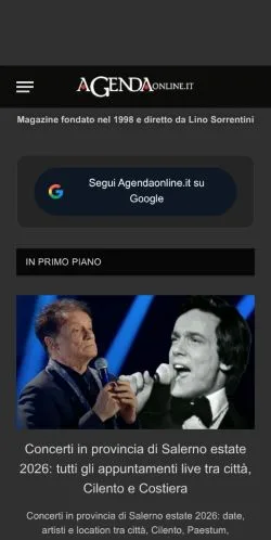 Podgląd witryny Agendaonline, medium z kraju Włochy do artykułów sponsorowanych