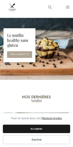 Voorbeeld van de site Cuisine sans gluten, medium uit Frankrijk voor gesponsorde artikelen