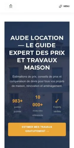 스폰서 기사용 프랑스 매체 Aude Location 사이트 미리보기