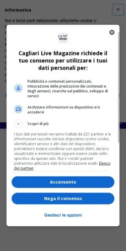 Anteprima del sito Cagliari Live Magazine, media di Italia per articoli sponsorizzati