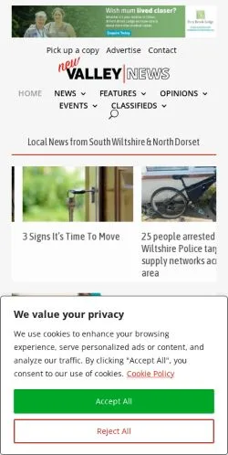 Anteprima del sito New Valley News, media di Regno Unito per articoli sponsorizzati