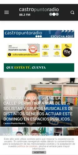 Anteprima del sito Castro Punto Radio, media di Spagna per articoli sponsorizzati
