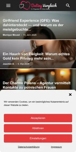 Podgląd witryny Dating Vergleich, medium z kraju Niemcy do artykułów sponsorowanych