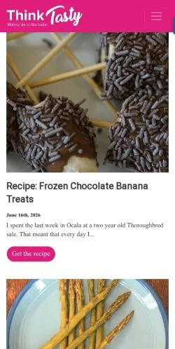 Forhåndsvisning av nettstedet Think Tasty, medium fra USA for sponsede artikler