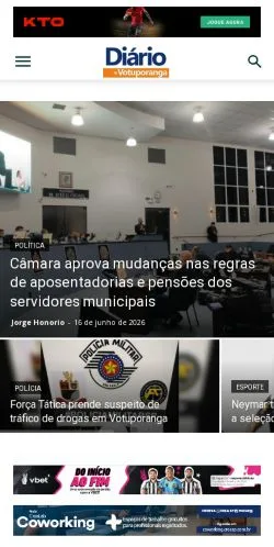 스폰서 기사용 브라질 매체 Diário de Votuporanga 사이트 미리보기
