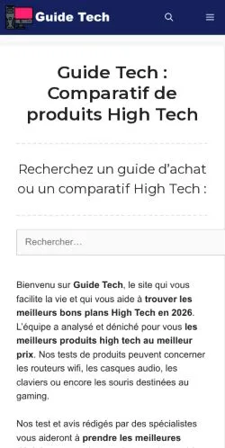 Podgląd witryny Guide Tech, medium z kraju Francja do artykułów sponsorowanych