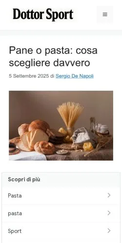 Anteprima del sito Dottor Sport, media di Italia per articoli sponsorizzati
