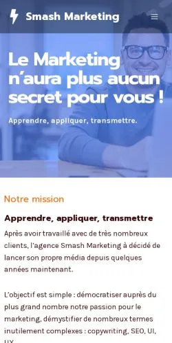 Anteprima del sito Smash Marketing, media di Francia per articoli sponsorizzati