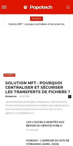 Aperçu du site Popotech, média de France pour articles sponsorisés