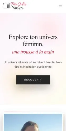 스폰서 기사용 프랑스 매체 Ma Jolie Trousse 사이트 미리보기