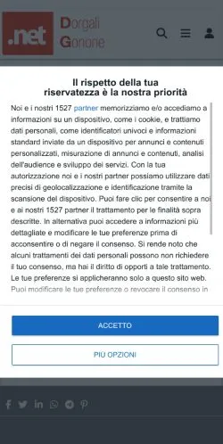 Podgląd witryny Dorgali E Cala Gonone, medium z kraju Włochy do artykułów sponsorowanych