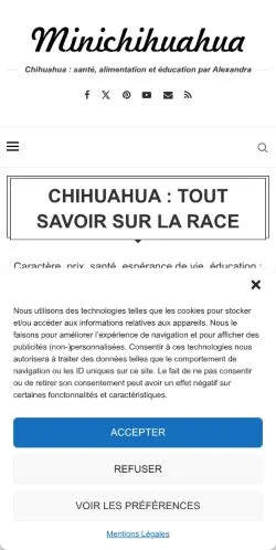 Vista previa del sitio Minichihuahua, medio de Francia para artículos patrocinados