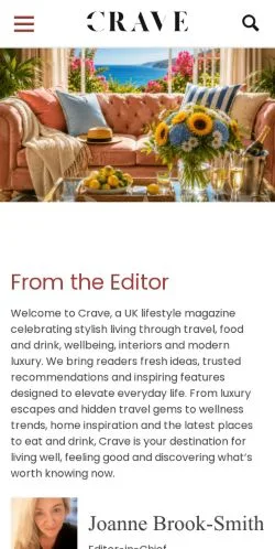 Anteprima del sito Crave Magazine, media di Regno Unito per articoli sponsorizzati