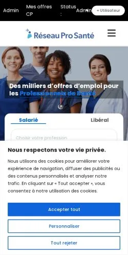 Anteprima del sito Réseau Pro Santé, media di Francia per articoli sponsorizzati