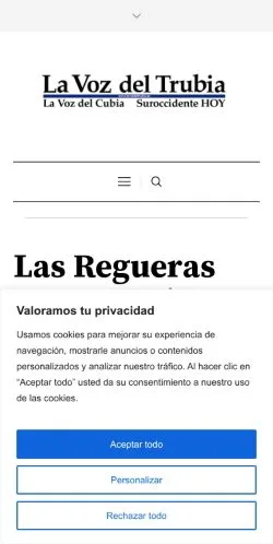 스폰서 기사용 스페인 매체 La Voz Del Trubia 사이트 미리보기