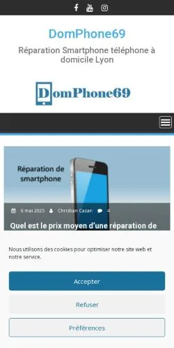 Anteprima del sito DomPhone69, media di Francia per articoli sponsorizzati