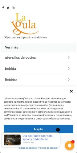 스폰서 기사용 멕시코 매체 La Gula México 사이트 미리보기