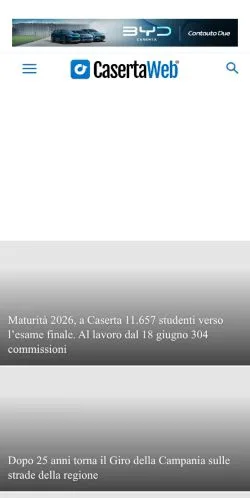 Vista previa del sitio Caserta Web, medio de Italia para artículos patrocinados