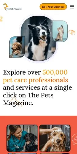 스폰서 기사용 미국 매체 The Pets Magazine 사이트 미리보기