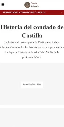 스폰서 기사용 스페인 매체 Historia del Condado de Castilla 사이트 미리보기