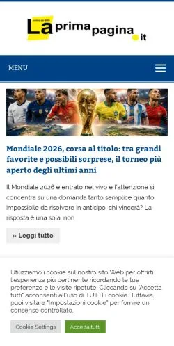 스폰서 기사용 이탈리아 매체 La Prima Pagina 사이트 미리보기