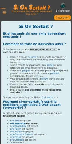 Pré-visualização do site Si On Sortait, meio de França para artigos patrocinados