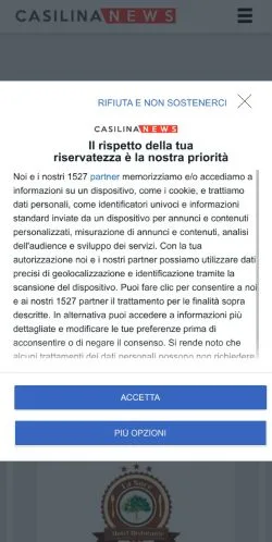 Vista previa del sitio Casilina News, medio de Italia para artículos patrocinados