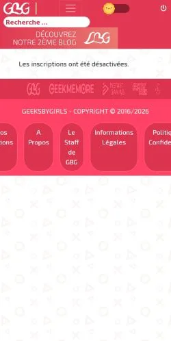 Anteprima del sito GeeksByGirls, media di Francia per articoli sponsorizzati