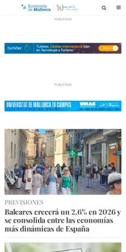 Anteprima del sito EconomíadeMallorca, media di Spagna per articoli sponsorizzati