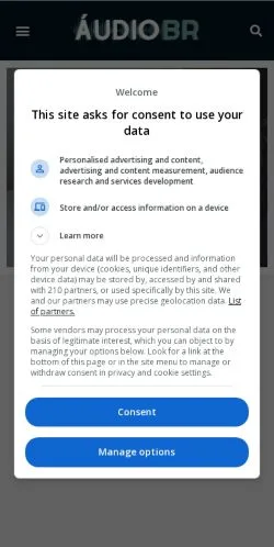 Anteprima del sito Áudio BR, media di Brasile per articoli sponsorizzati