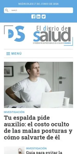 Anteprima del sito El Diario De Salud, media di Spagna per articoli sponsorizzati