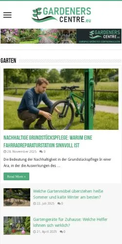 Podgląd witryny Gardenerscentre, medium z kraju Niemcy do artykułów sponsorowanych