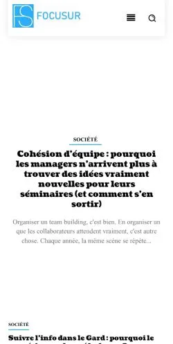 Aperçu du site FocuSur, média de France pour articles sponsorisés