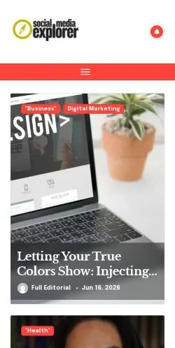 Podgląd witryny Social Media Explorer, medium z kraju Stany Zjednoczone do artykułów sponsorowanych