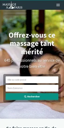 스폰서 기사용 프랑스 매체 Massage Paris 사이트 미리보기