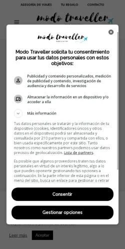 Aperçu du site Modo Traveller, média de Espagne pour articles sponsorisés
