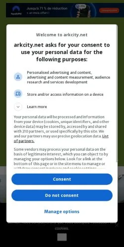 Anteprima del sito Arkcity, media di Francia per articoli sponsorizzati