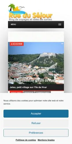 Aperçu du site Rue Du Séjour, média de France pour articles sponsorisés