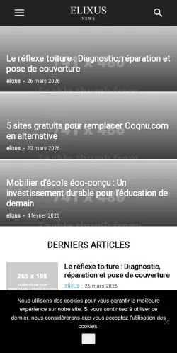 スポンサード記事向けのフランスメディア、Elixusのサイトプレビュー