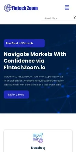 Voorbeeld van de site FintechZoom IO, medium uit Verenigde Staten voor gesponsorde artikelen