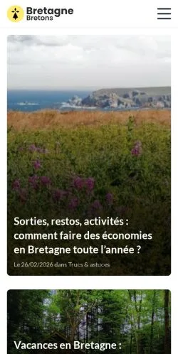 スポンサード記事向けのフランスメディア、Bretagne Bretonsのサイトプレビュー