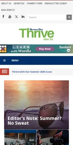 Anteprima del sito Northeast Ohio Thrive, media di Stati Uniti per articoli sponsorizzati