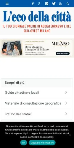 Podgląd witryny L'eco Della Città, medium z kraju Włochy do artykułów sponsorowanych