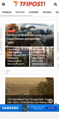 Forhåndsvisning av nettstedet Tfipost, medium fra USA for sponsede artikler