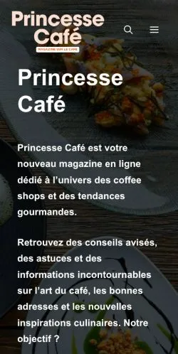 Anteprima del sito Princesse Café, media di Francia per articoli sponsorizzati
